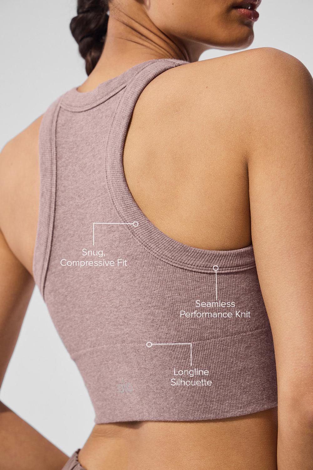 Sujetador Deportivo Alo Yoga Seamless Delight High Neck Mujer Mushroom Heather | Mexico  SQF-204391
