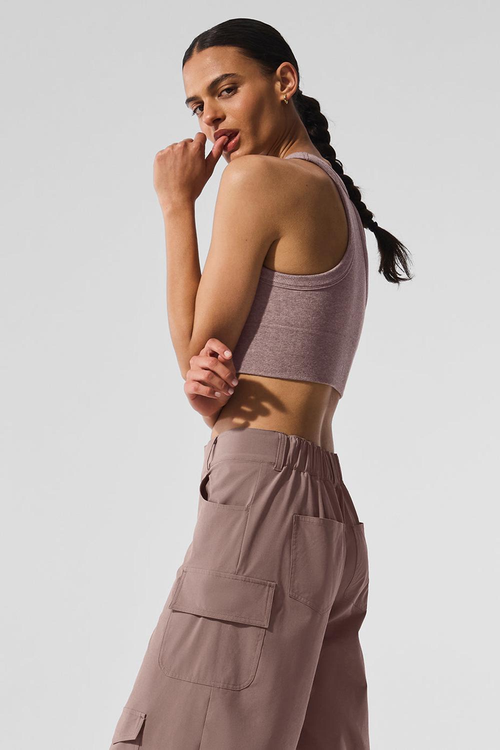 Sujetador Deportivo Alo Yoga Seamless Delight High Neck Mujer Mushroom Heather | Mexico  SQF-204391