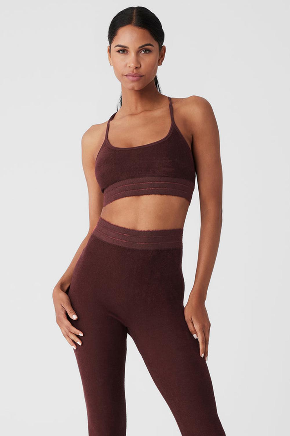 Sujetador Deportivo Alo Yoga Seamless Luxe Terry Cuddle Mujer Cherry Cola | Mexico  JHY-302178