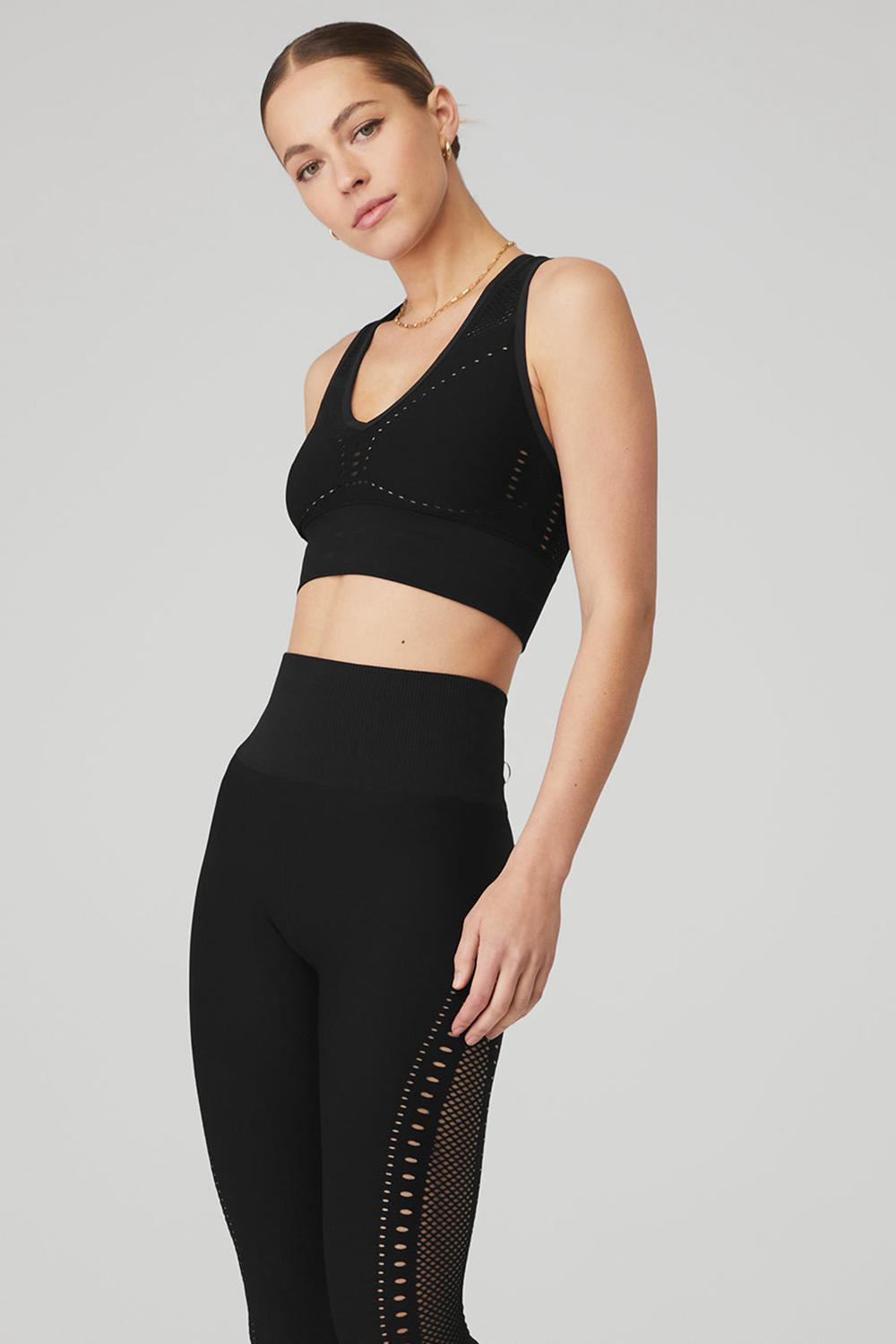 Sujetador Deportivo Alo Yoga Seamless Open Air Mujer Negros | Mexico  SVG-560239