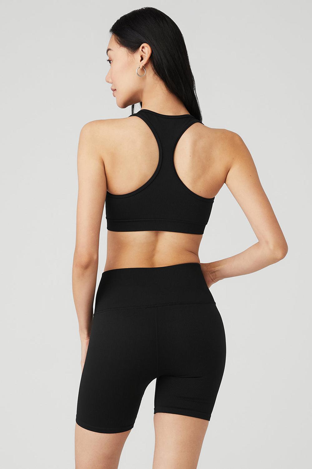 Sujetador Deportivo Alo Yoga Seamless Ribbed Mujer Negros | Mexico  FBQ-945362