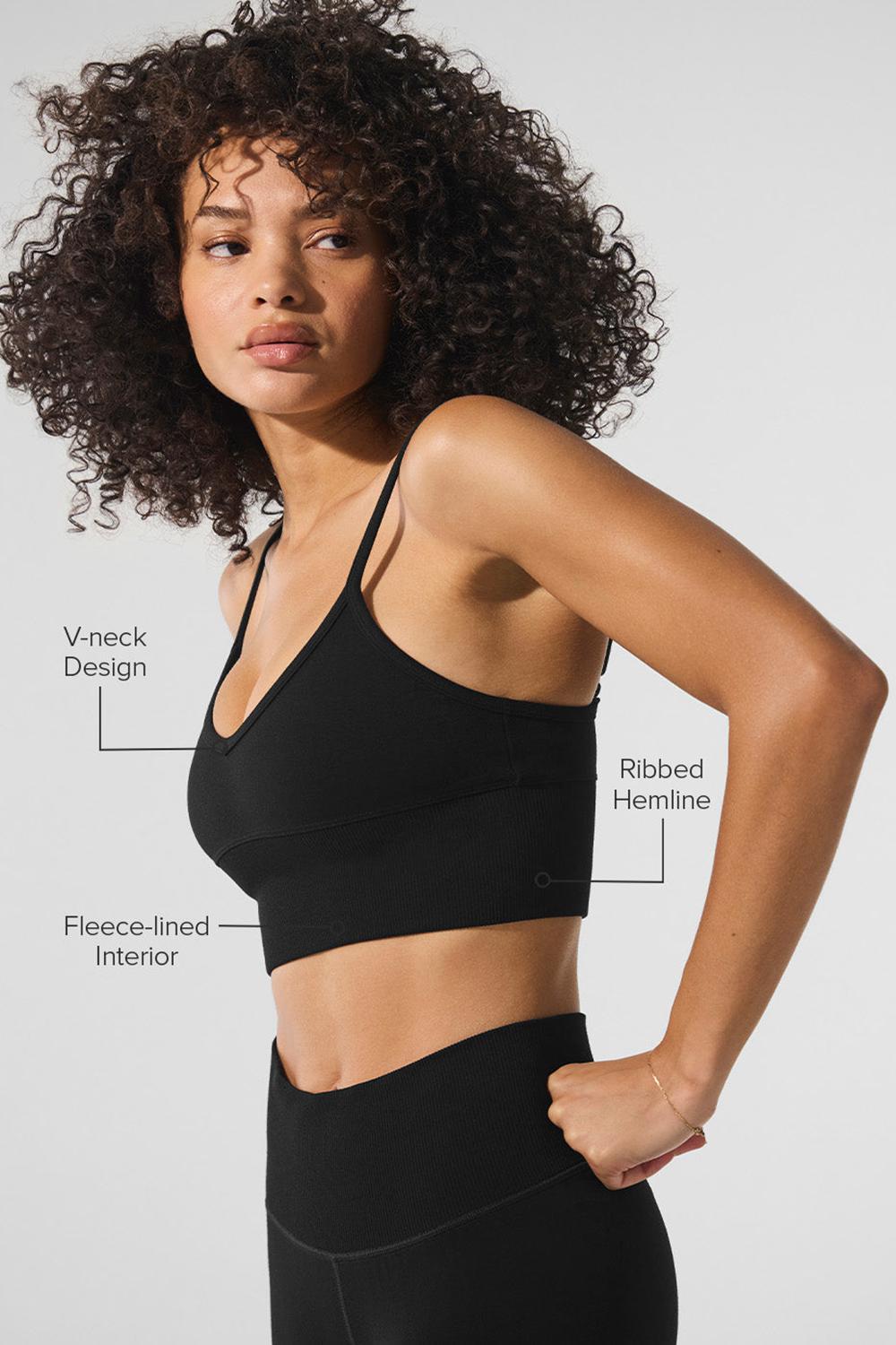Sujetador Deportivo Alo Yoga Seamless Winter Warm Plush Delight Mujer Negros | Mexico  FXT-034852