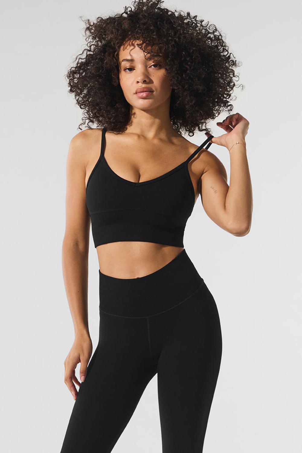 Sujetador Deportivo Alo Yoga Seamless Winter Warm Plush Delight Mujer Negros | Mexico  FXT-034852