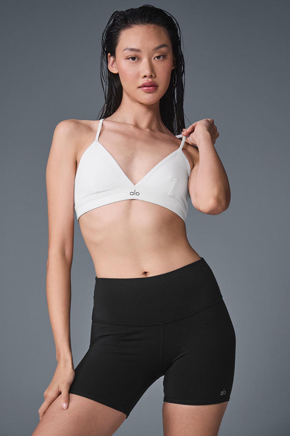 Sujetador Deportivo Alo Yoga Splendor Mujer Blancos Negros | Mexico  FHV-924386