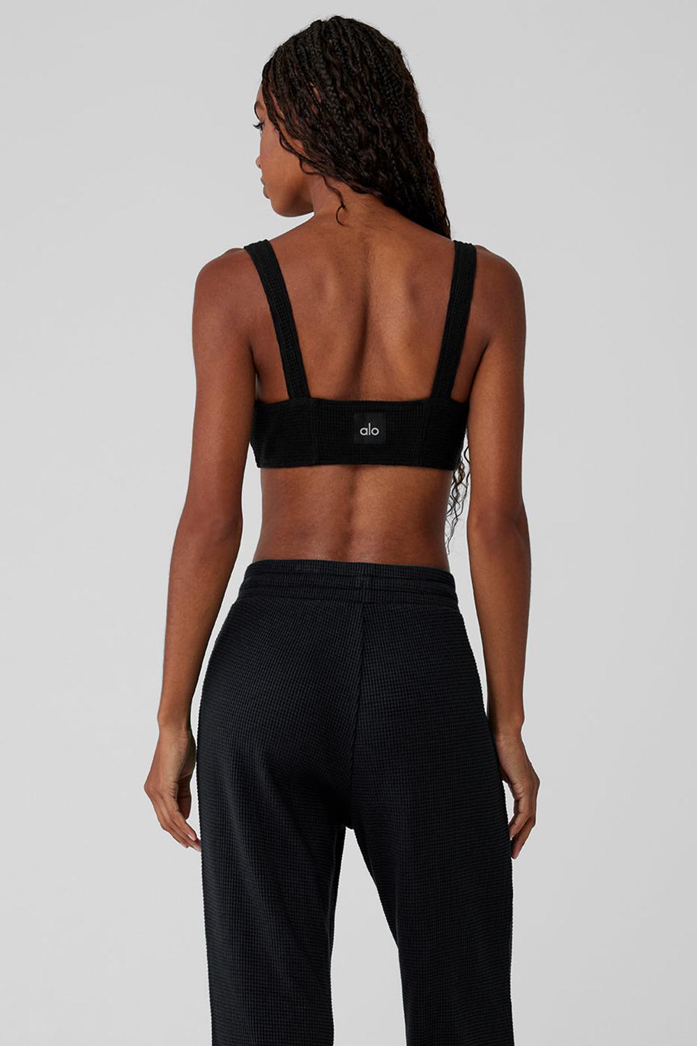 Sujetador Deportivo Alo Yoga Waffle Weekend Escape Mujer Negros | Mexico  HDS-319267