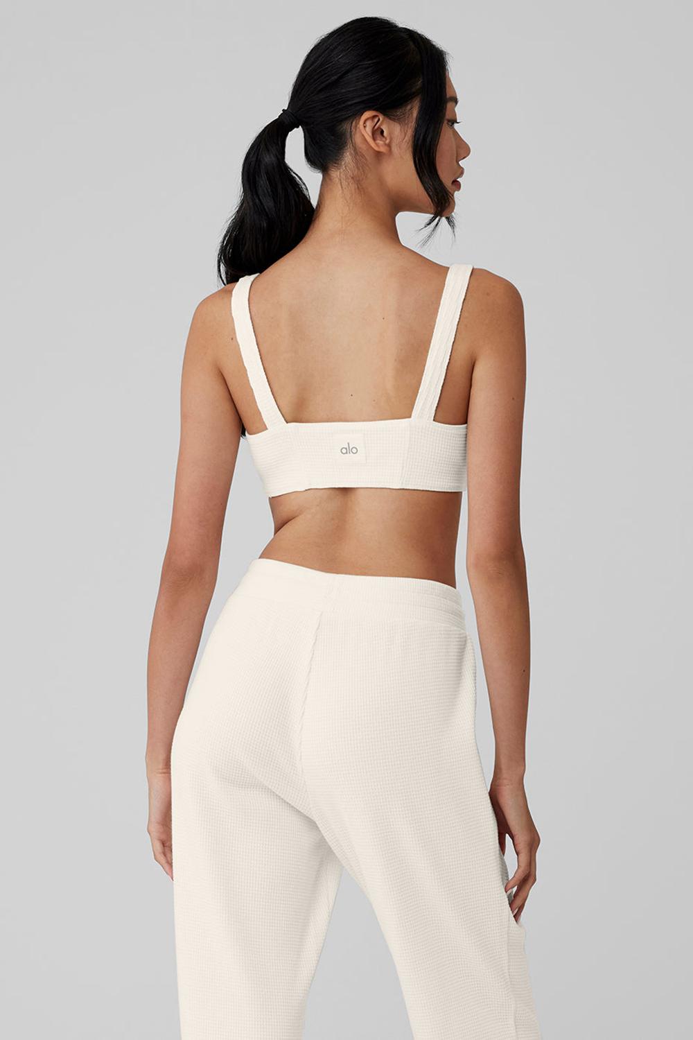 Sujetador Deportivo Alo Yoga Waffle Weekend Escape Mujer Ivory | Mexico  ISU-302157