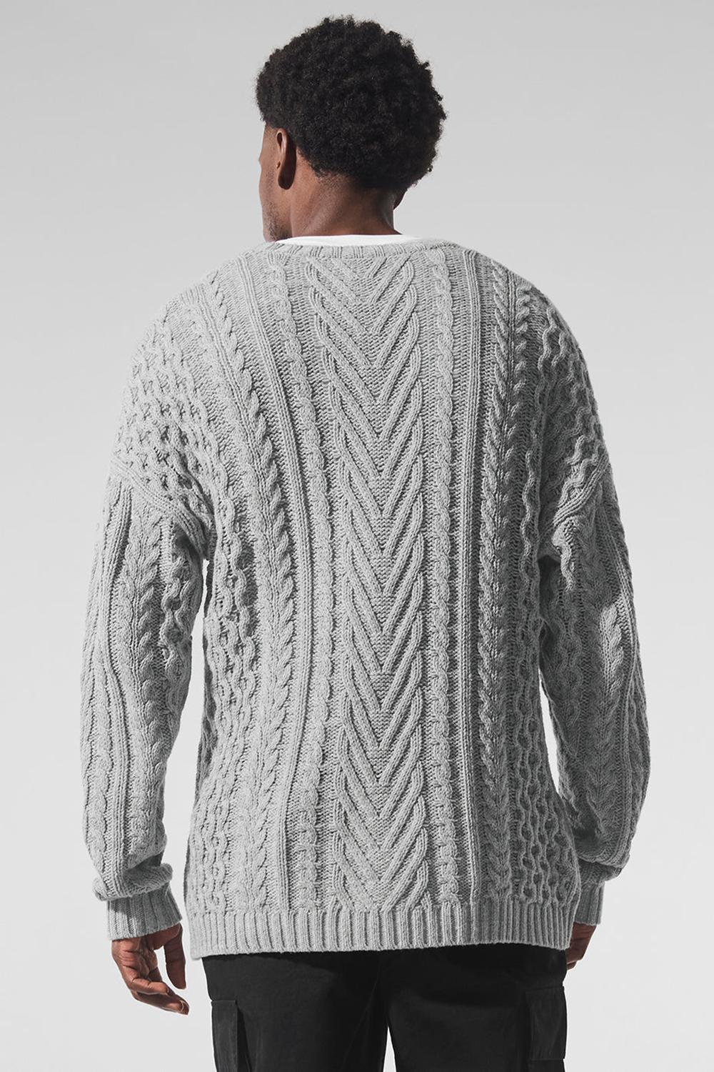 Suéteres Alo Yoga Cable Knit Crew Neck Hombre Grises | Mexico  NGK-089253