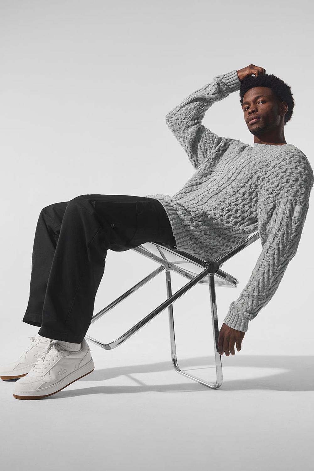 Suéteres Alo Yoga Cable Knit Crew Neck Hombre Grises | Mexico  NGK-089253