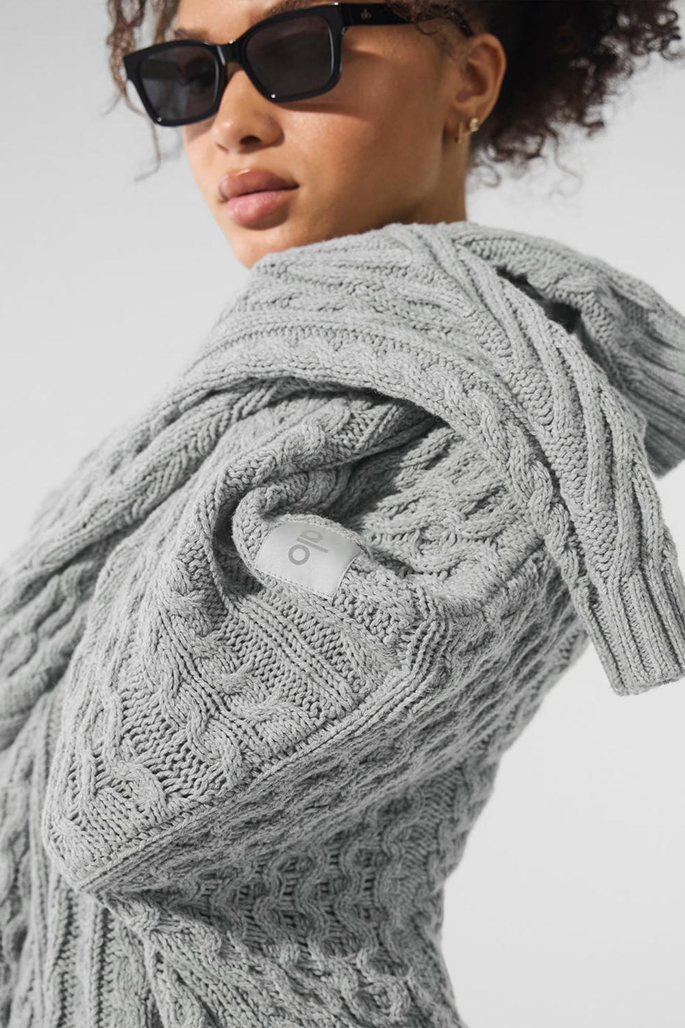 Suéteres Alo Yoga Cable Knit Crew Neck Mujer Grises | Mexico  JIW-216853