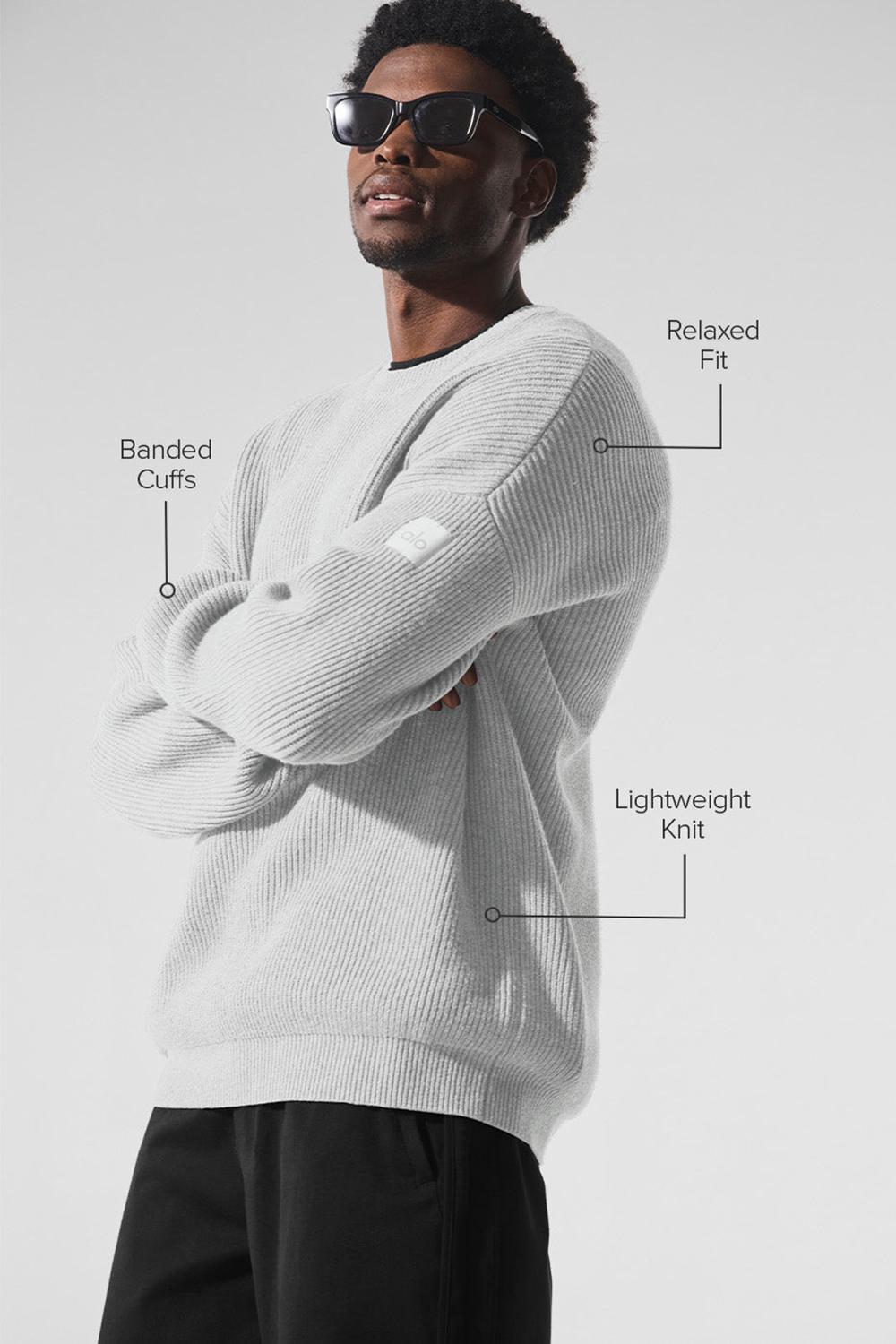 Suéteres Alo Yoga Domain Rib Knit Crew Hombre Grises | Mexico  SXT-379851