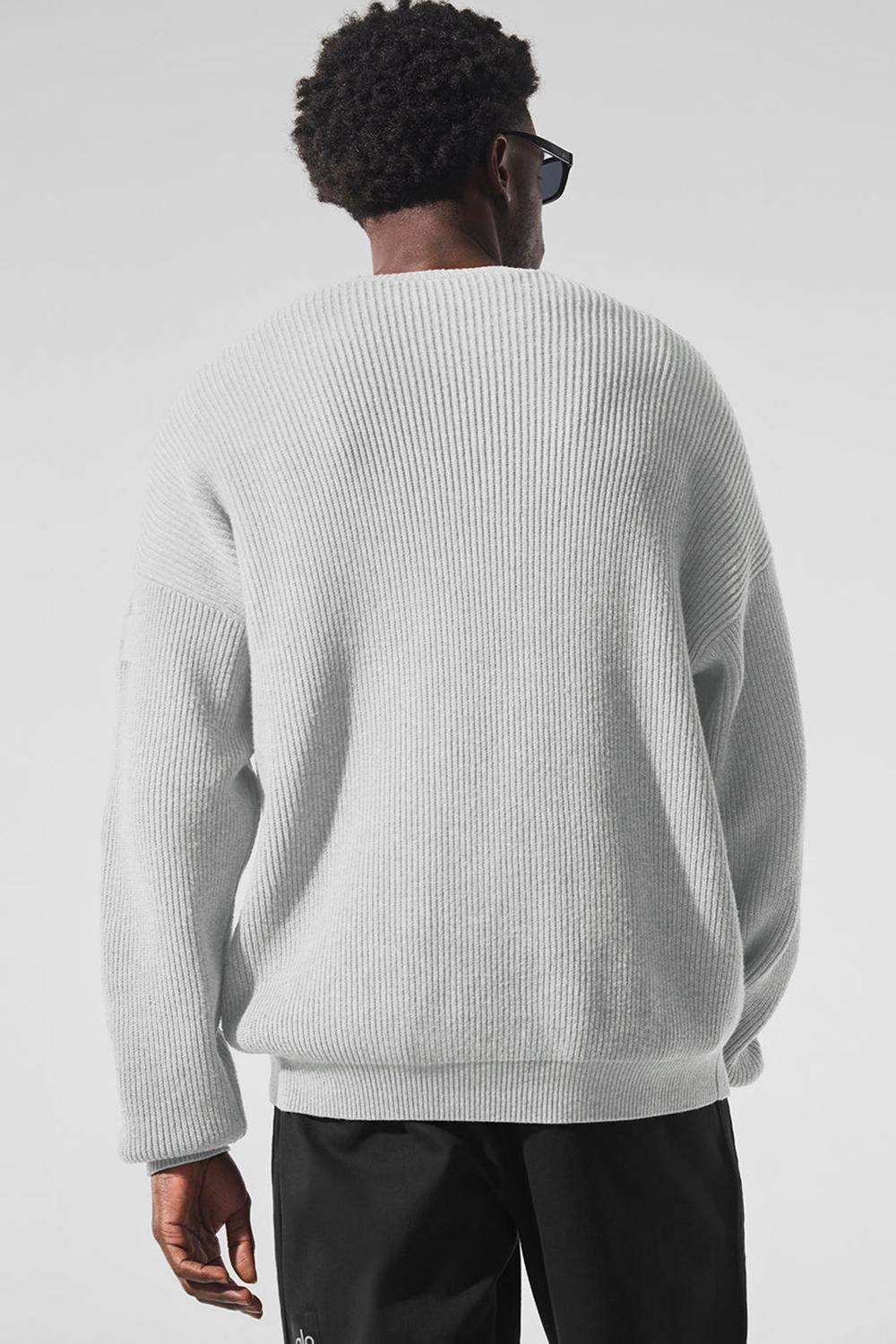 Suéteres Alo Yoga Domain Rib Knit Crew Hombre Grises | Mexico  SXT-379851