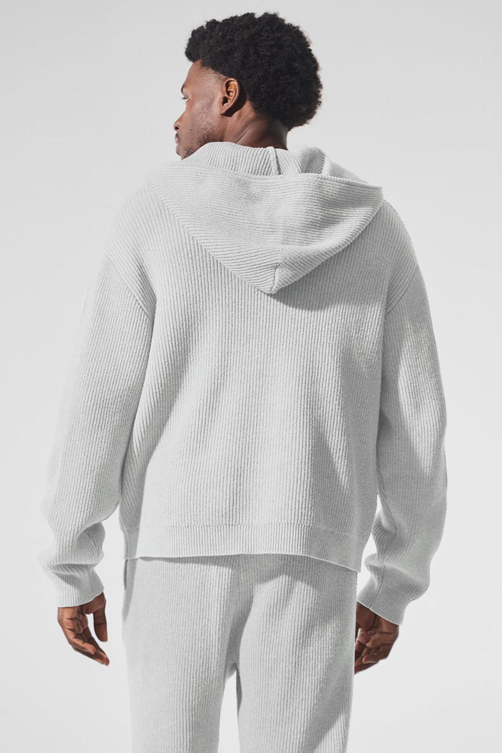 Suéteres Alo Yoga Domain Rib Knit Full Zip Hombre Grises | Mexico  YXK-724806