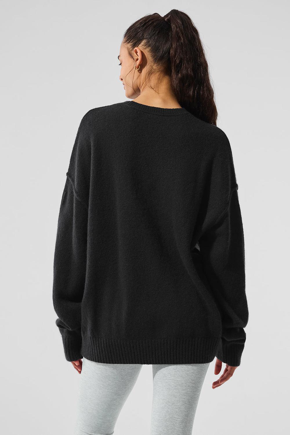 Suéteres Alo Yoga New Class Cashmere Crewneck Mujer Negros | Mexico  WAG-048935