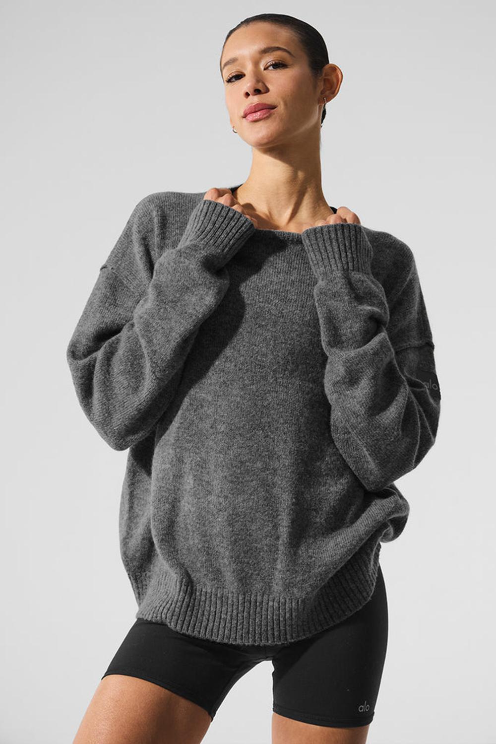 Suéteres Alo Yoga New Class Cashmere Crewneck Mujer Plateadas Grises | Mexico  XAE-631987