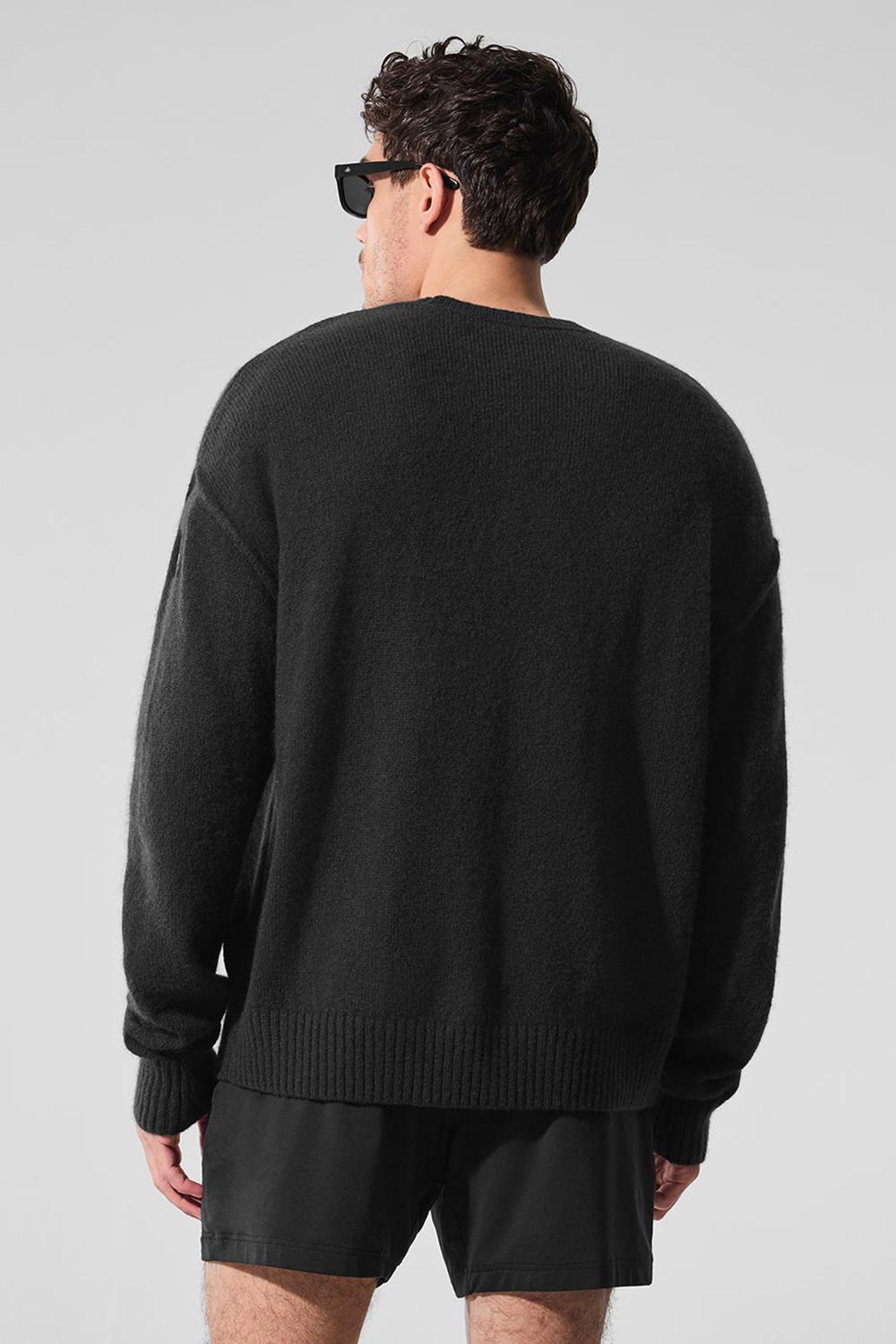 Suéteres Alo Yoga New Class Cashmere Crewneck Hombre Negros | Mexico  UXS-615209