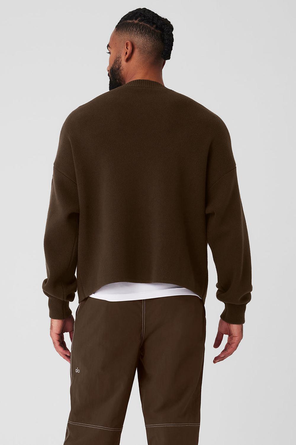 Suéteres Alo Yoga Scholar Cardigan Hombre Espresso | Mexico  ZGB-392107
