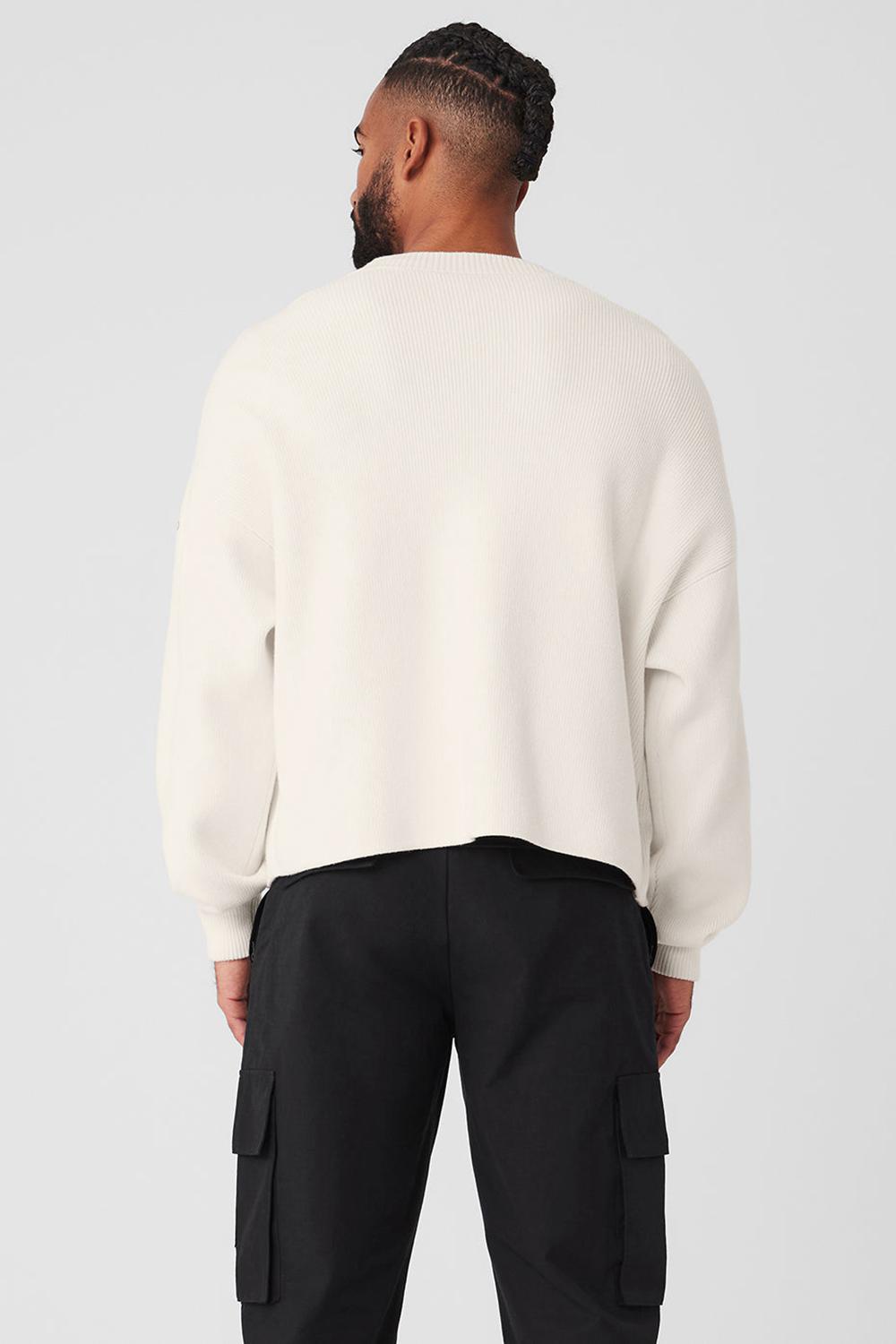 Suéteres Alo Yoga Scholar Cardigan Hombre Ivory | Mexico  JID-394650