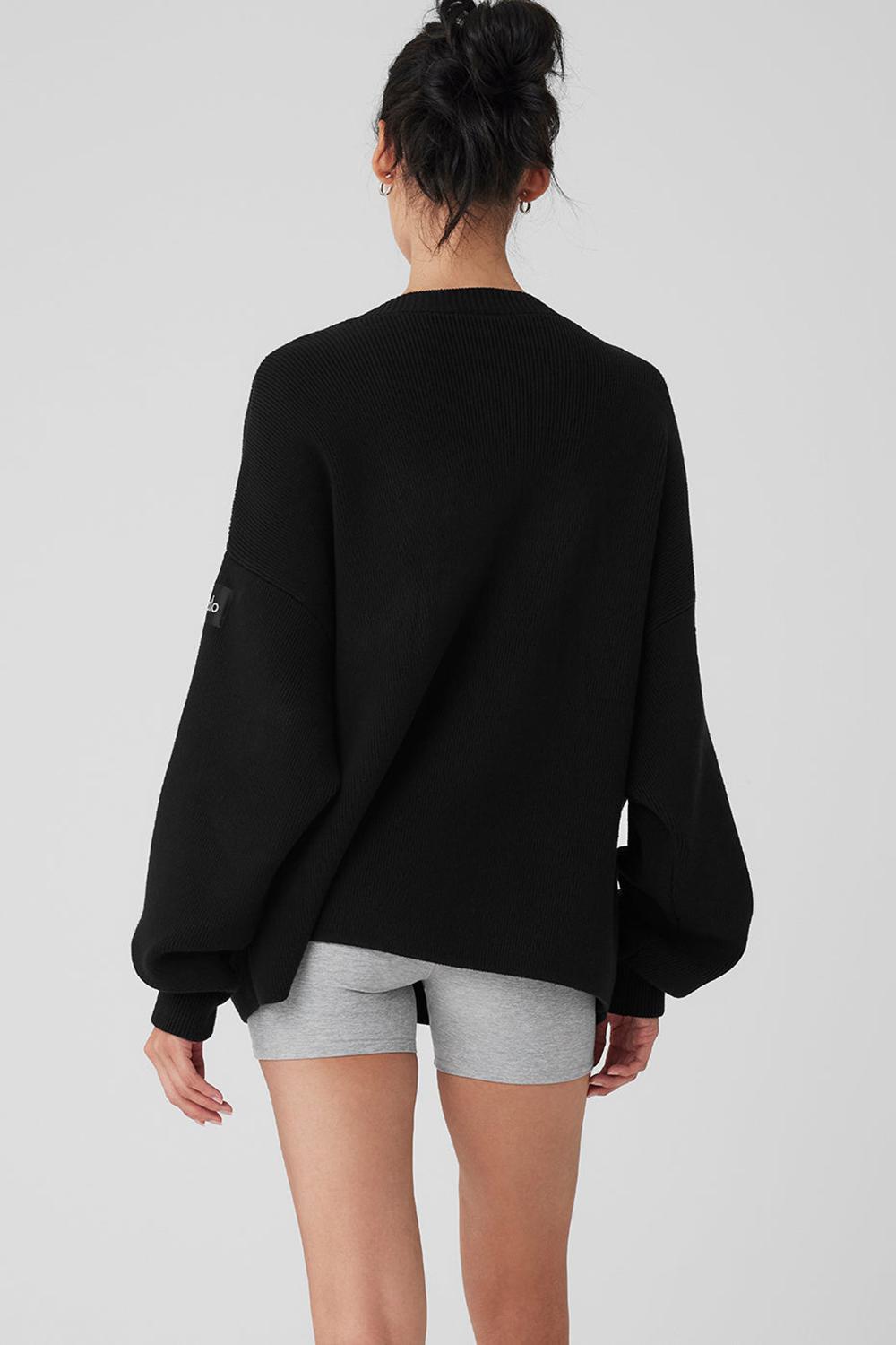 Suéteres Alo Yoga Scholar Cardigan Mujer Negros | Mexico  XAH-539264