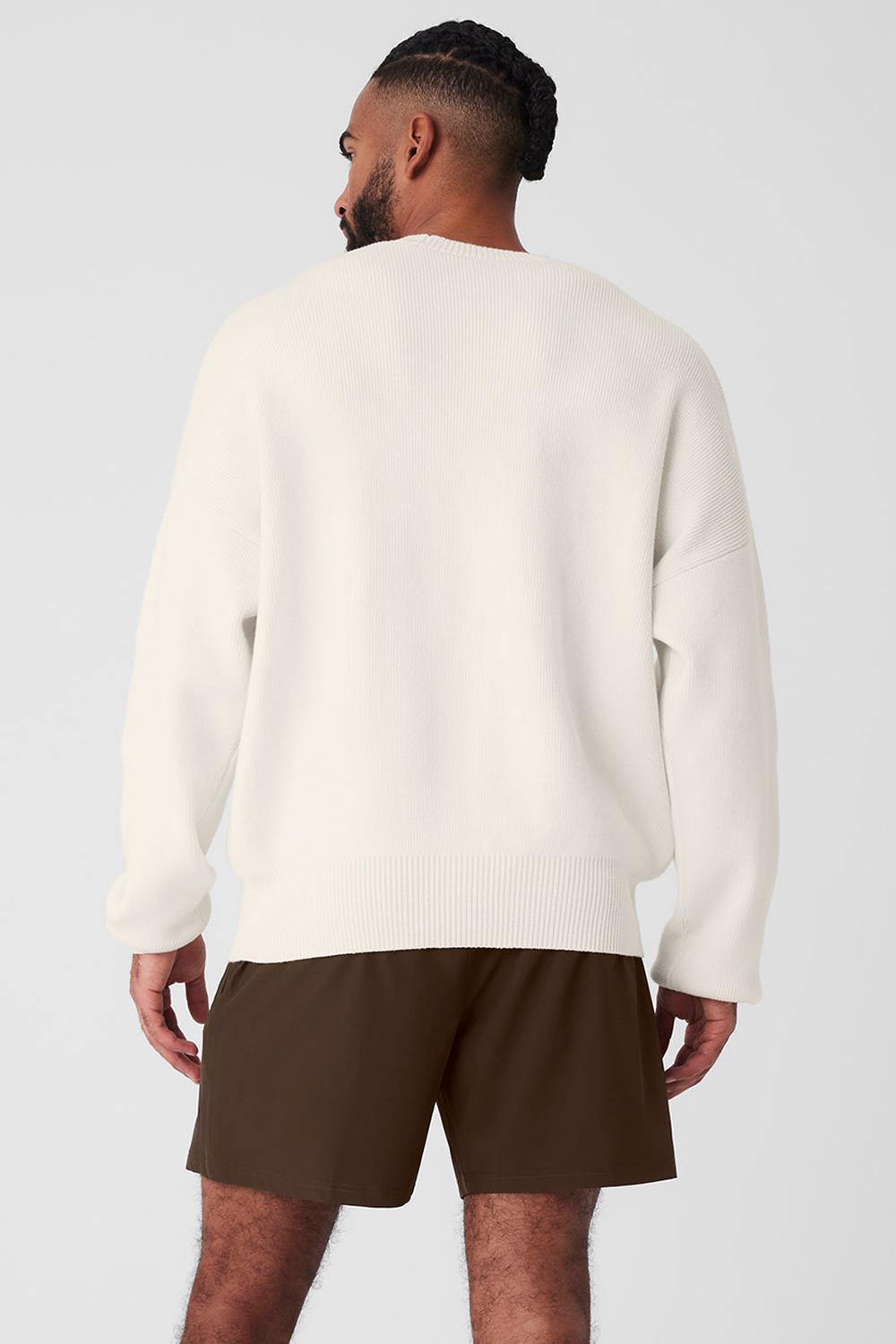 Suéteres Alo Yoga Scholar Crew Neck Hombre Ivory | Mexico  NXJ-452718