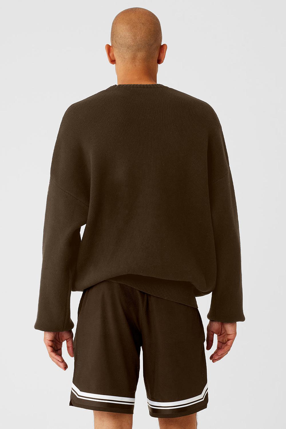 Suéteres Alo Yoga Scholar Crew Neck Hombre Espresso | Mexico  CJU-147093