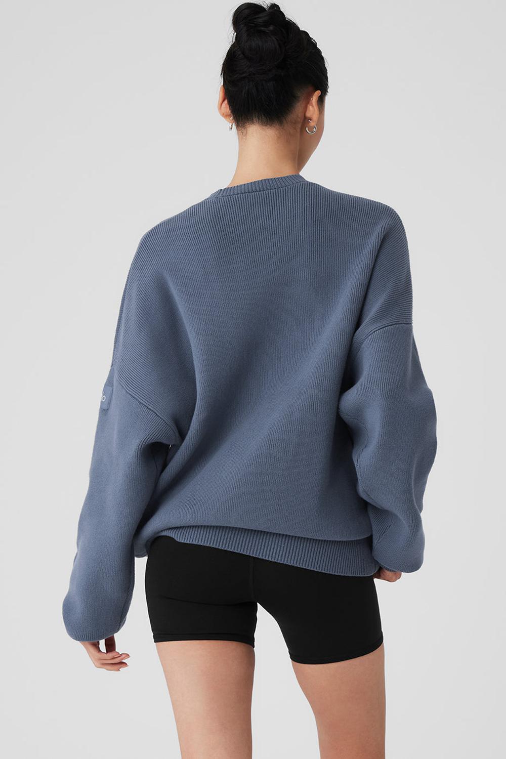 Suéteres Alo Yoga Scholar Crew Neck Mujer Bluestone | Mexico  UDB-329051