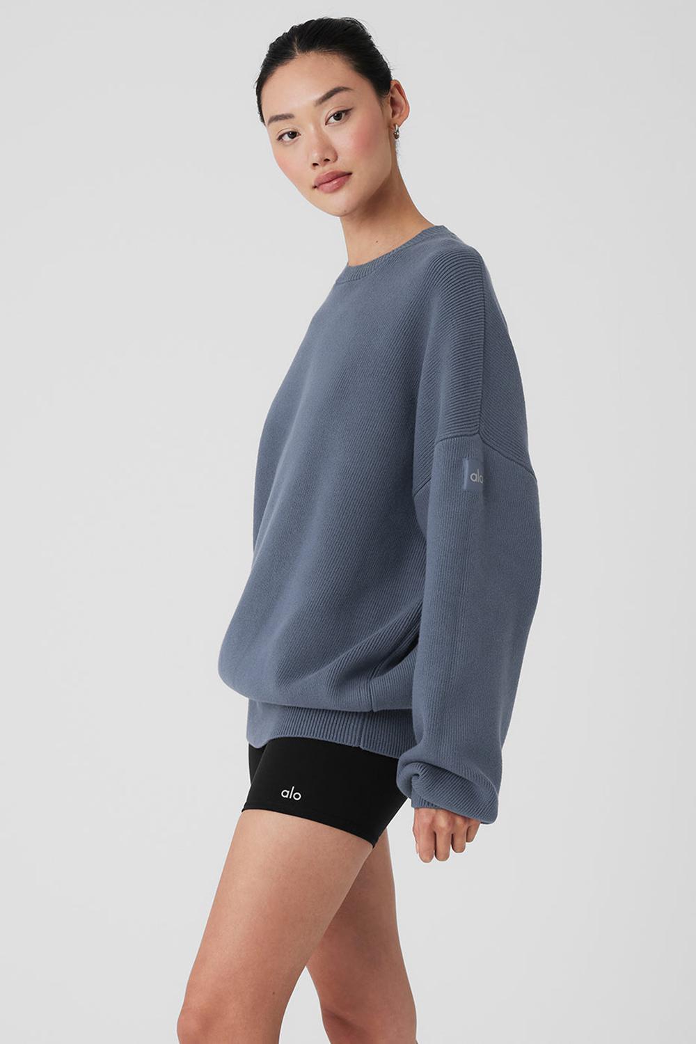 Suéteres Alo Yoga Scholar Crew Neck Mujer Bluestone | Mexico  UDB-329051