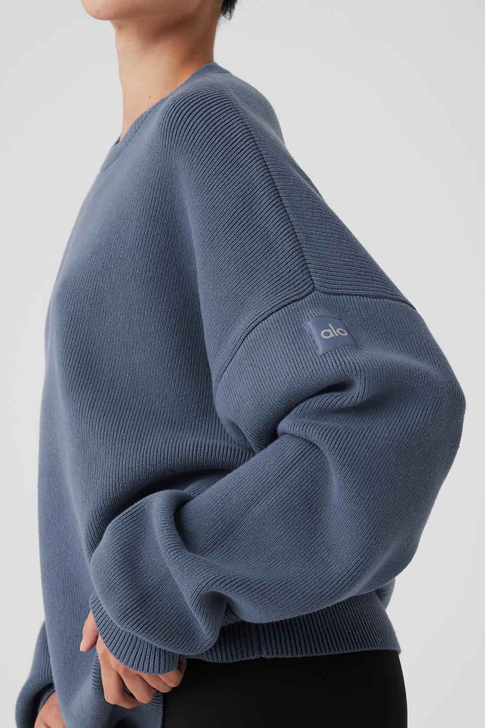 Suéteres Alo Yoga Scholar Crew Neck Mujer Bluestone | Mexico  UDB-329051