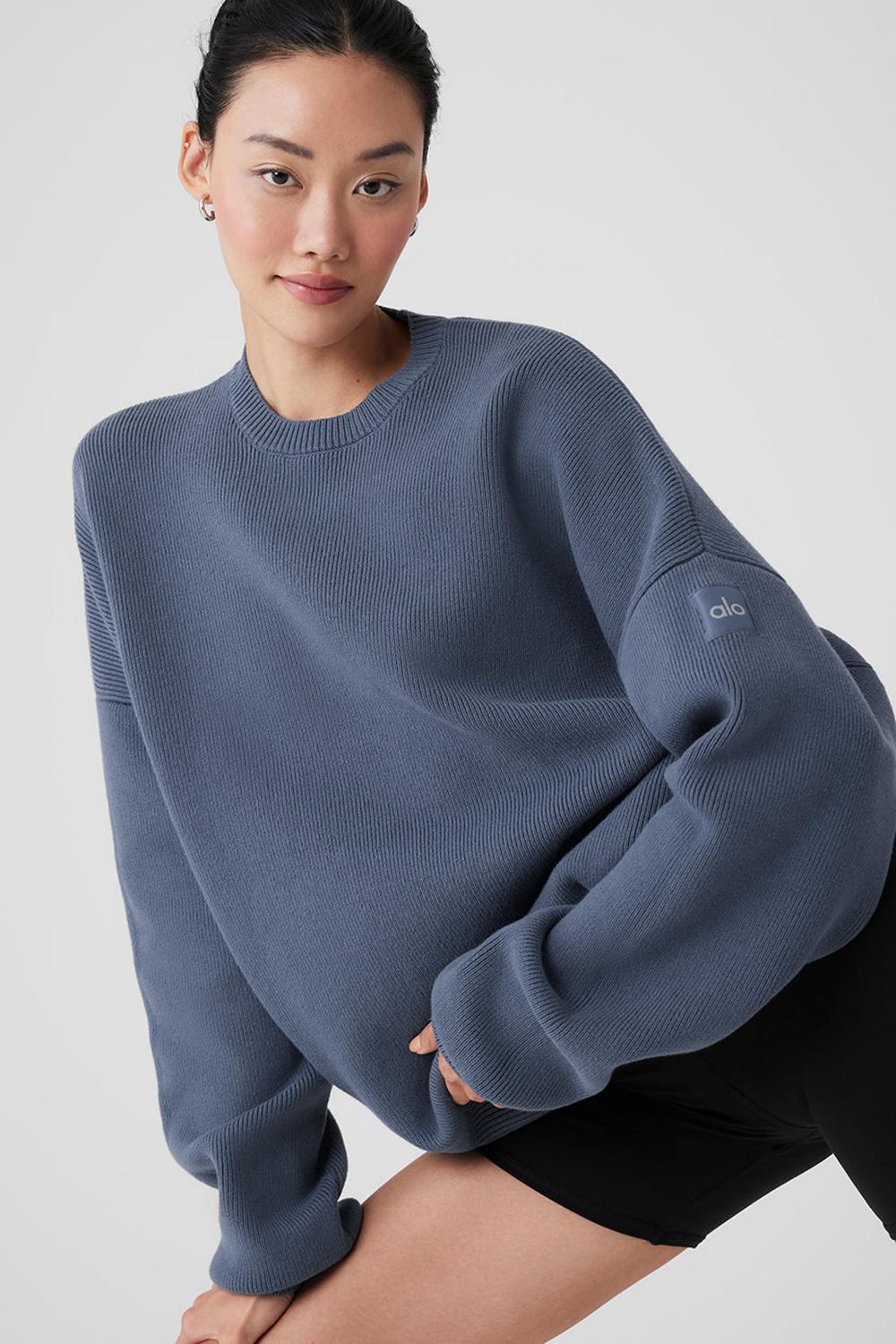 Suéteres Alo Yoga Scholar Crew Neck Mujer Bluestone | Mexico  UDB-329051