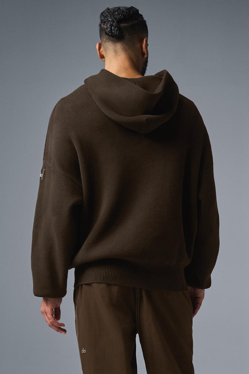 Suéteres Alo Yoga Scholar Hooded Hombre Espresso | Mexico  GCR-269358