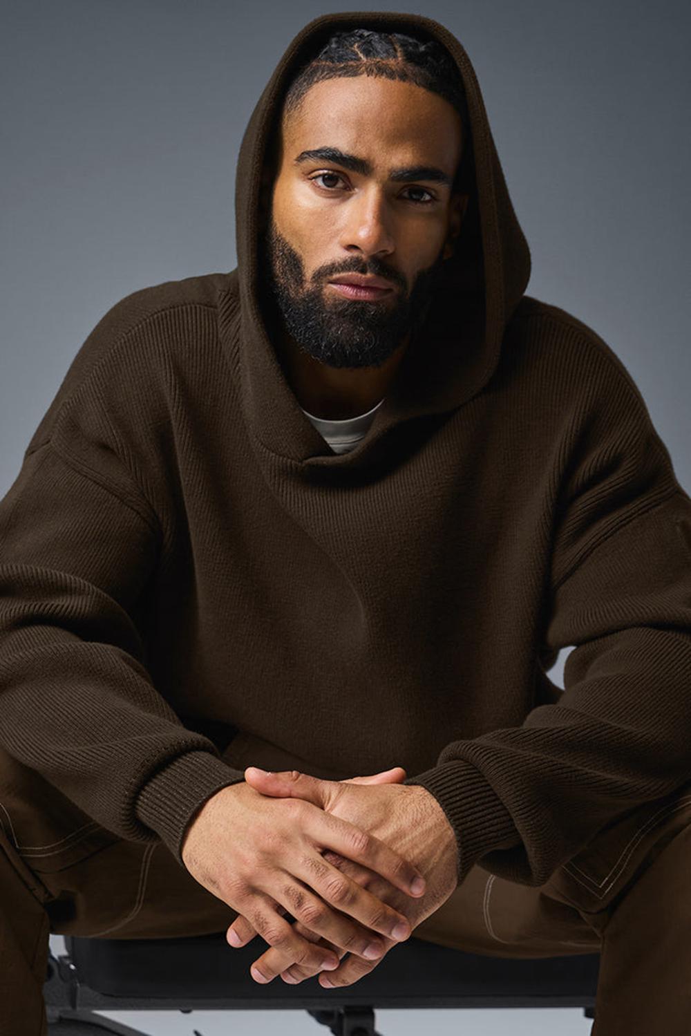 Suéteres Alo Yoga Scholar Hooded Hombre Espresso | Mexico  GCR-269358