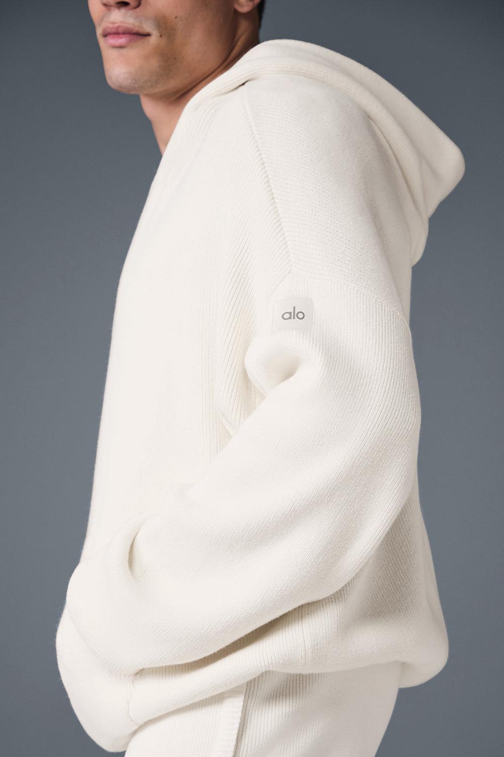 Suéteres Alo Yoga Scholar Hooded Hombre Ivory | Mexico  OBP-263705