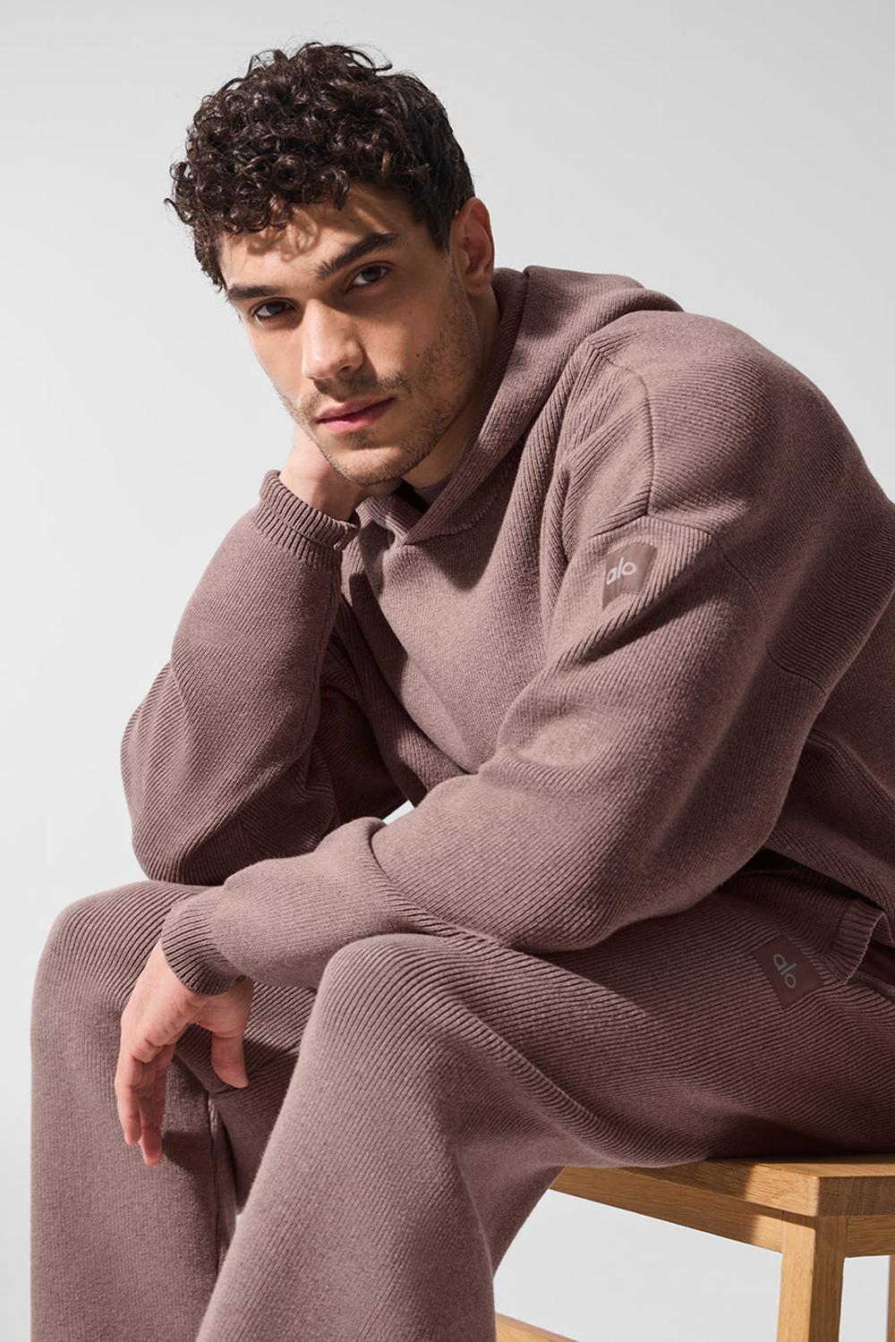 Suéteres Alo Yoga Scholar Hooded Hombre Mushroom Heather | Mexico  UNY-317802