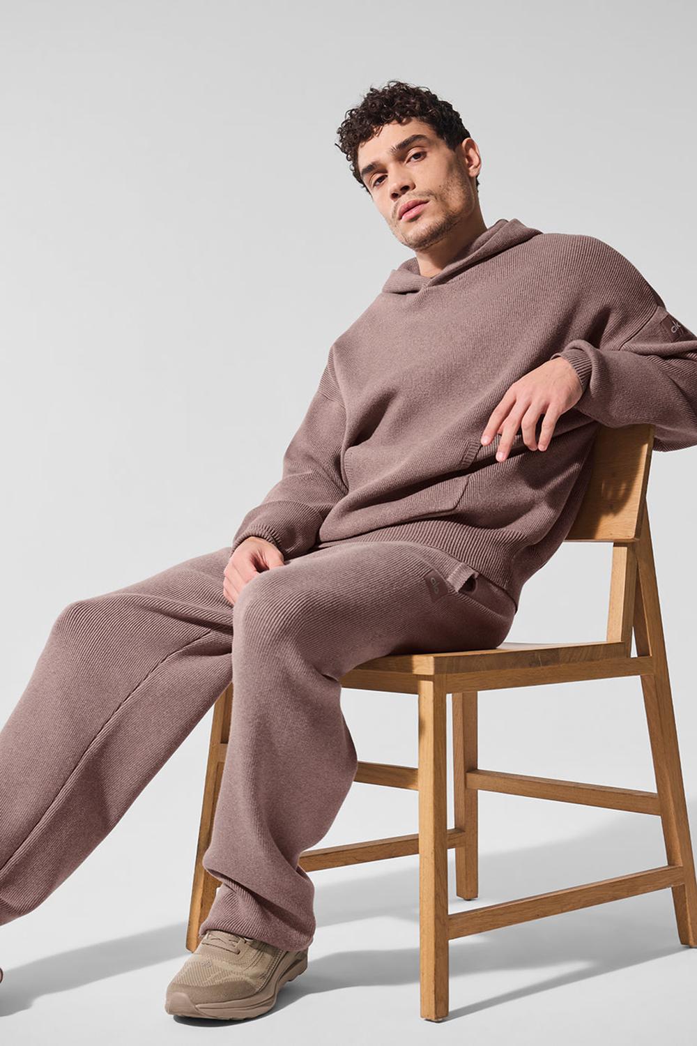 Suéteres Alo Yoga Scholar Hooded Hombre Mushroom Heather | Mexico  UNY-317802