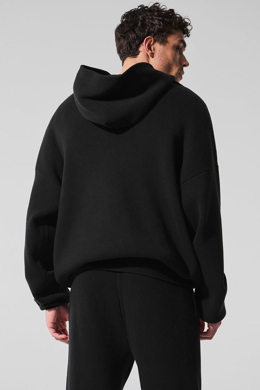 Suéteres Alo Yoga Scholar Hooded Hombre Negros | Mexico  XZD-907612