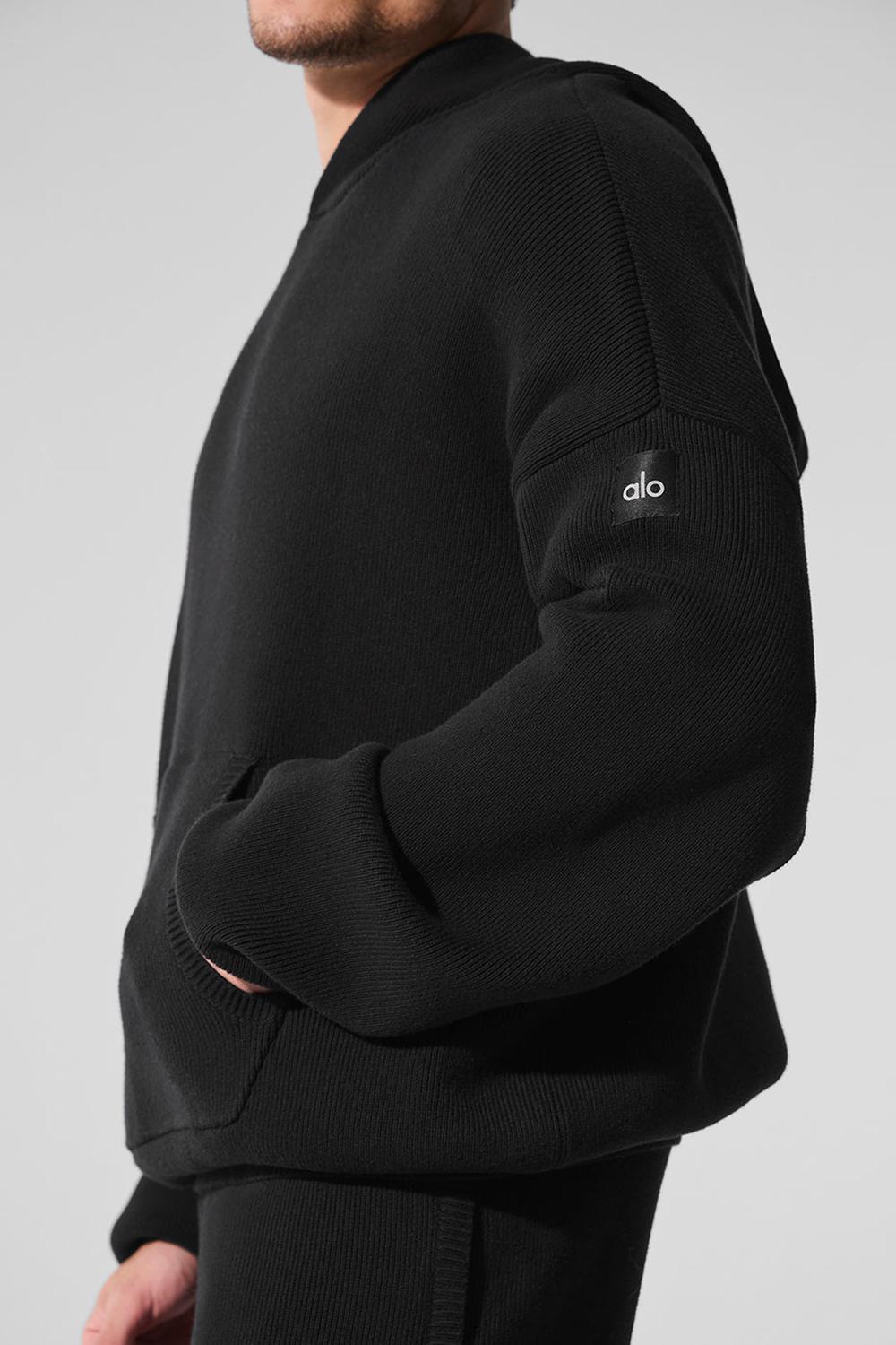 Suéteres Alo Yoga Scholar Hooded Hombre Negros | Mexico  XZD-907612