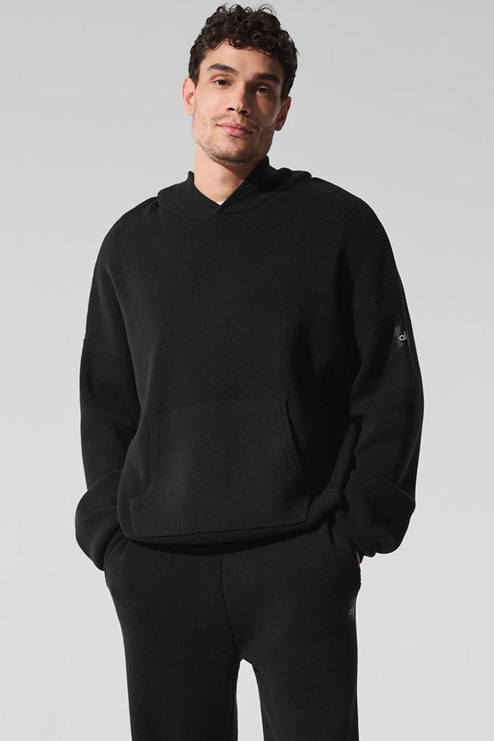 Suéteres Alo Yoga Scholar Hooded Hombre Negros | Mexico  XZD-907612