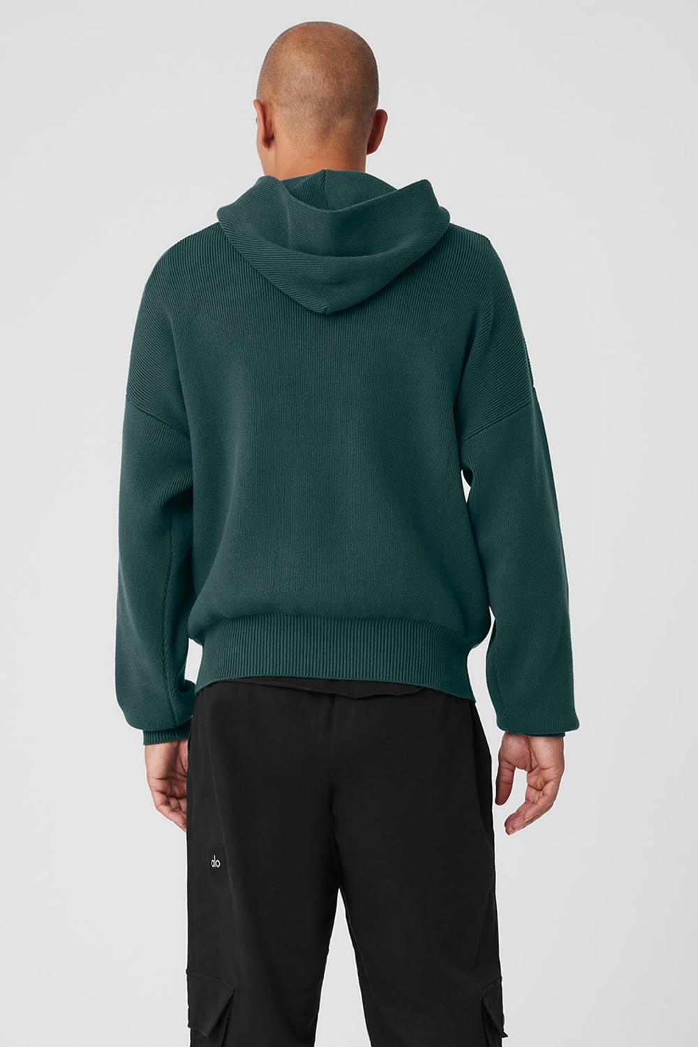 Suéteres Alo Yoga Scholar Hooded Hombre Verdes | Mexico  MKT-532461