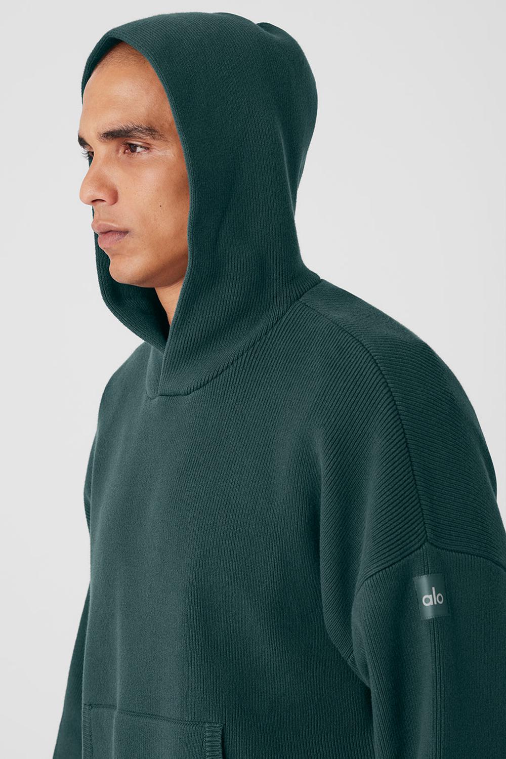 Suéteres Alo Yoga Scholar Hooded Hombre Verdes | Mexico  MKT-532461