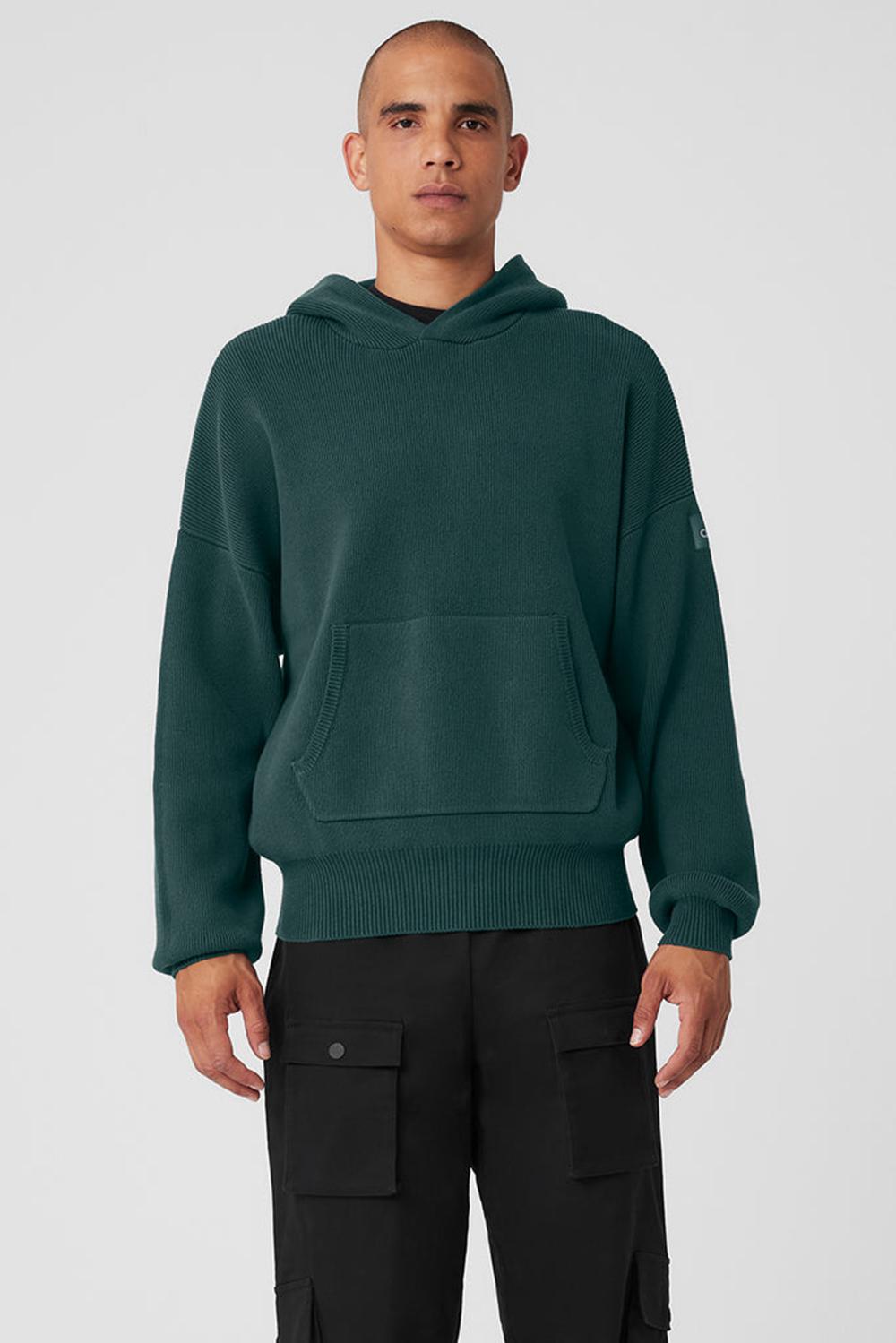 Suéteres Alo Yoga Scholar Hooded Hombre Verdes | Mexico  MKT-532461