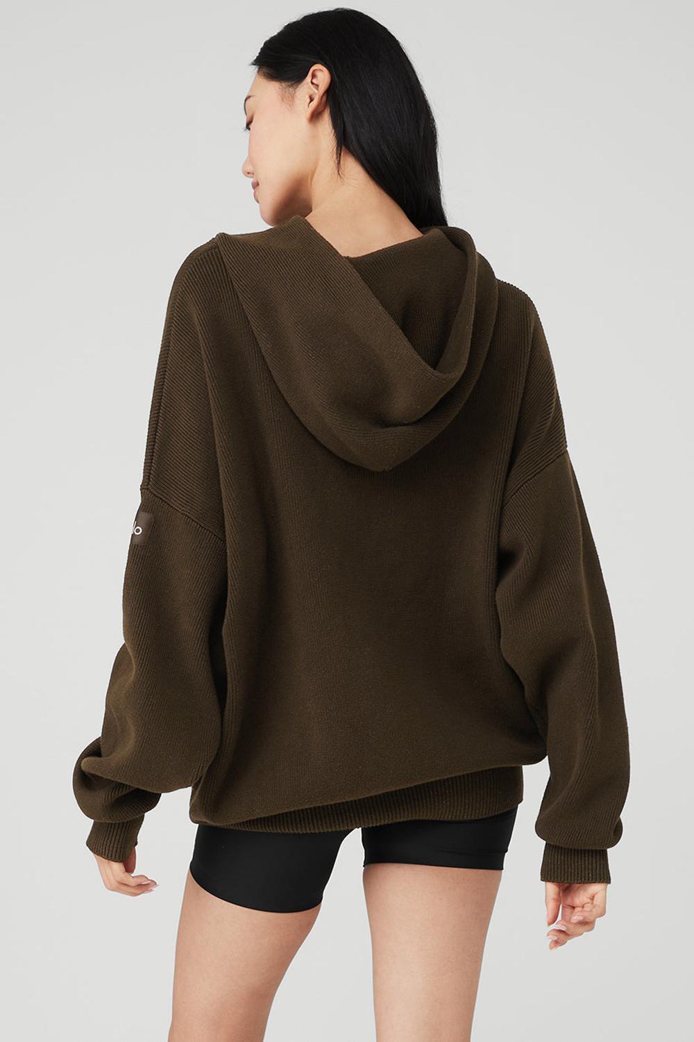 Suéteres Alo Yoga Scholar Hooded Mujer Espresso | Mexico  VGB-376249
