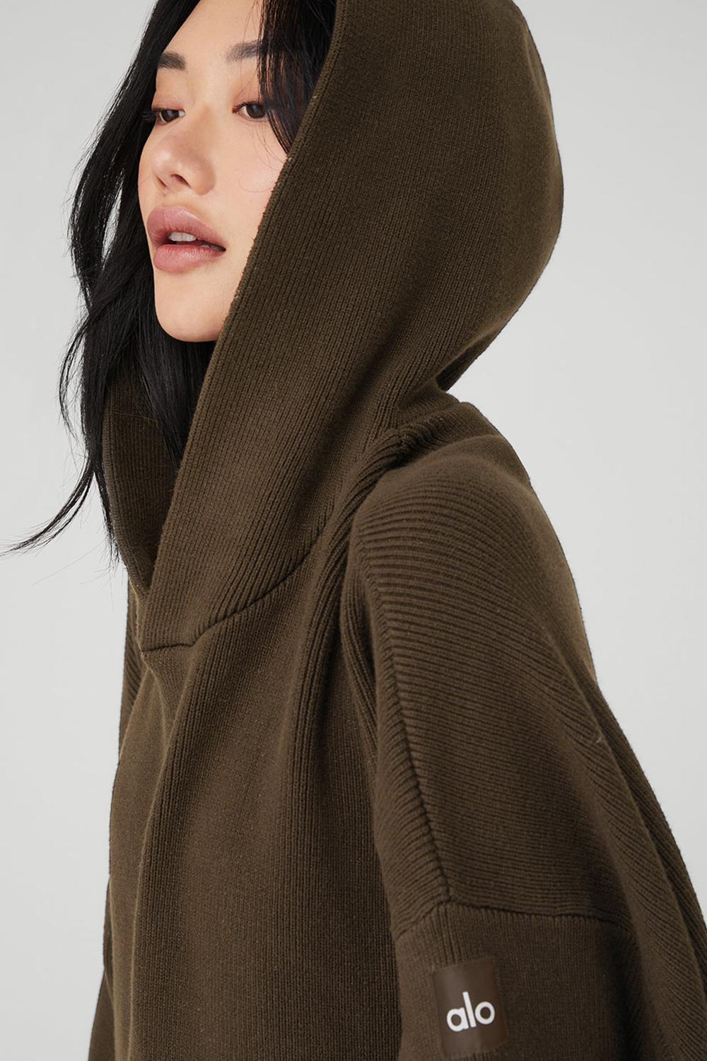 Suéteres Alo Yoga Scholar Hooded Mujer Espresso | Mexico  VGB-376249