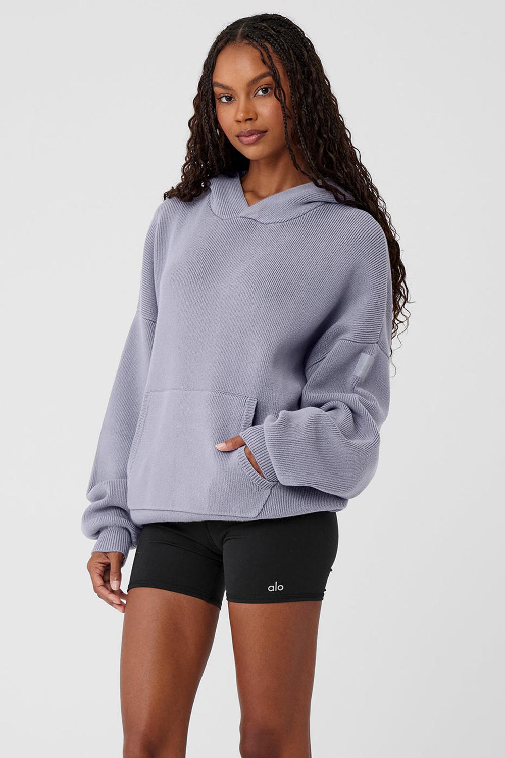 Suéteres Alo Yoga Scholar Hooded Mujer Fog | Mexico  RTB-150726