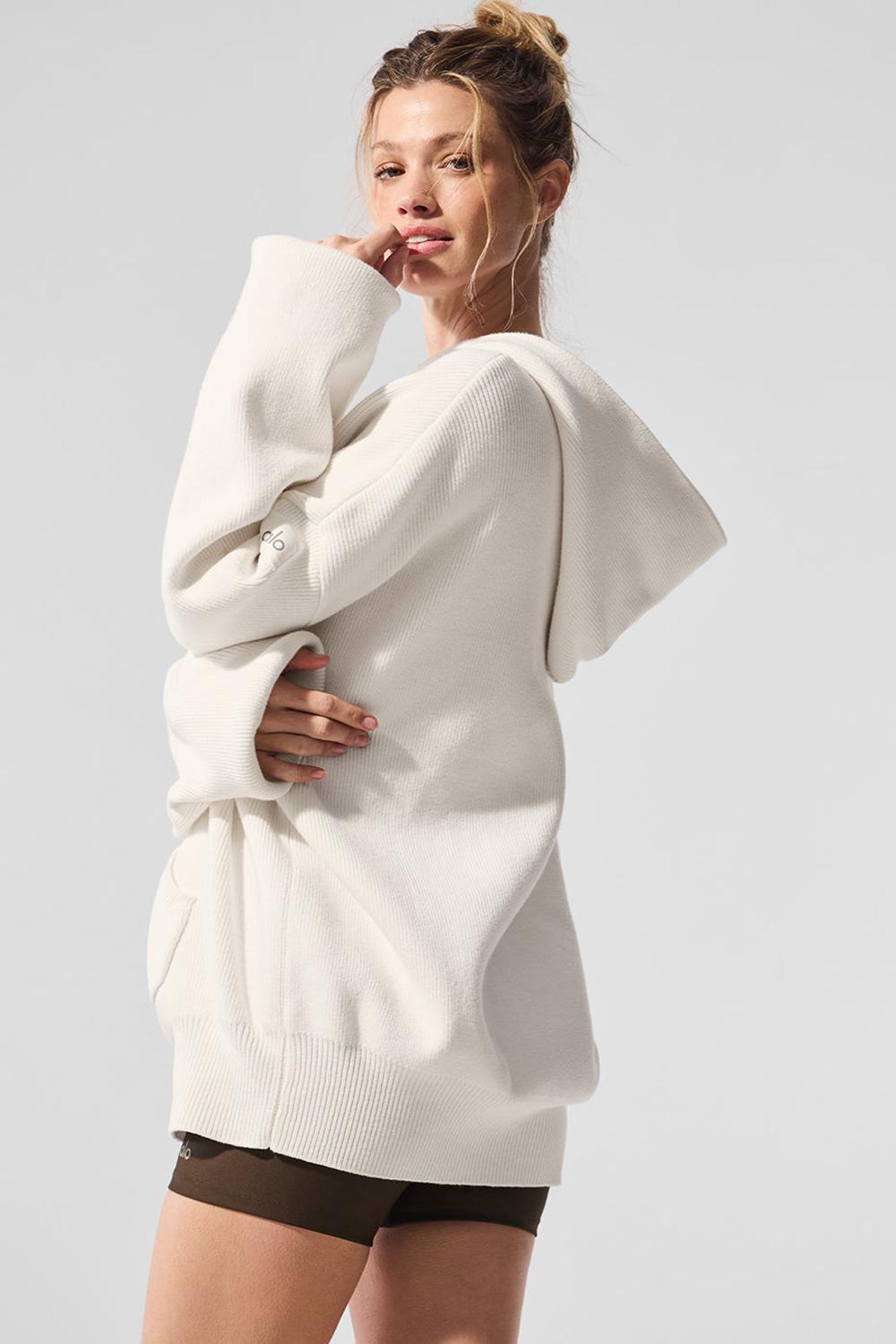 Suéteres Alo Yoga Scholar Hooded Mujer Ivory | Mexico  NPJ-580327