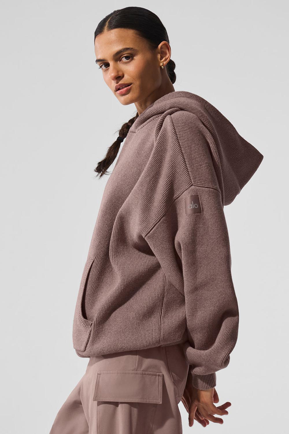 Suéteres Alo Yoga Scholar Hooded Mujer Mushroom Heather | Mexico  VPM-284561