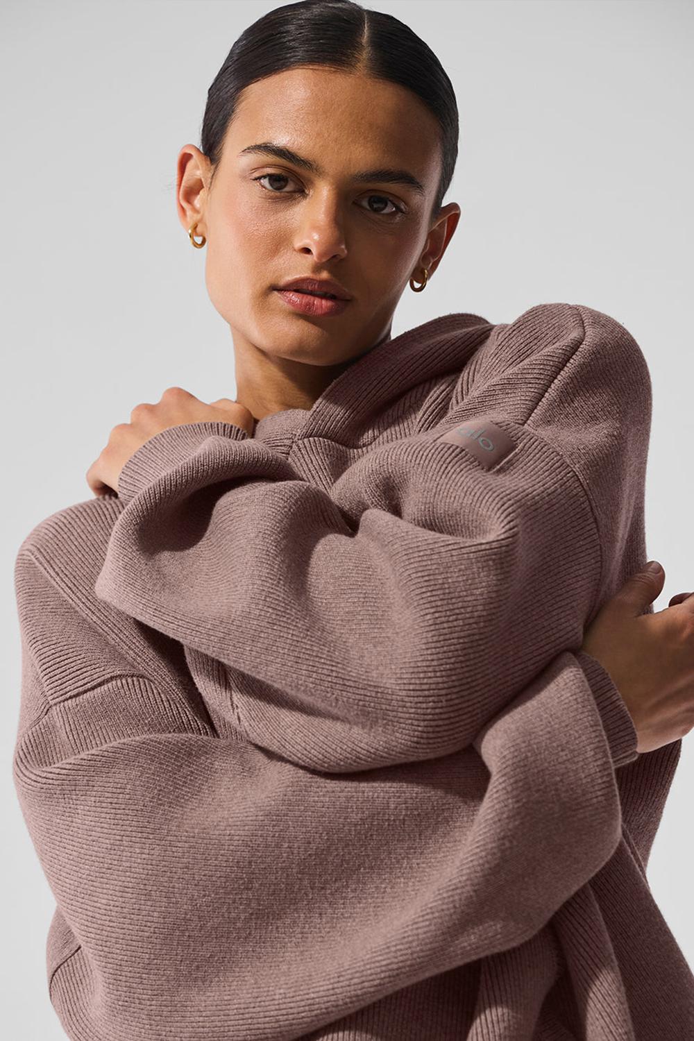 Suéteres Alo Yoga Scholar Hooded Mujer Mushroom Heather | Mexico  VPM-284561