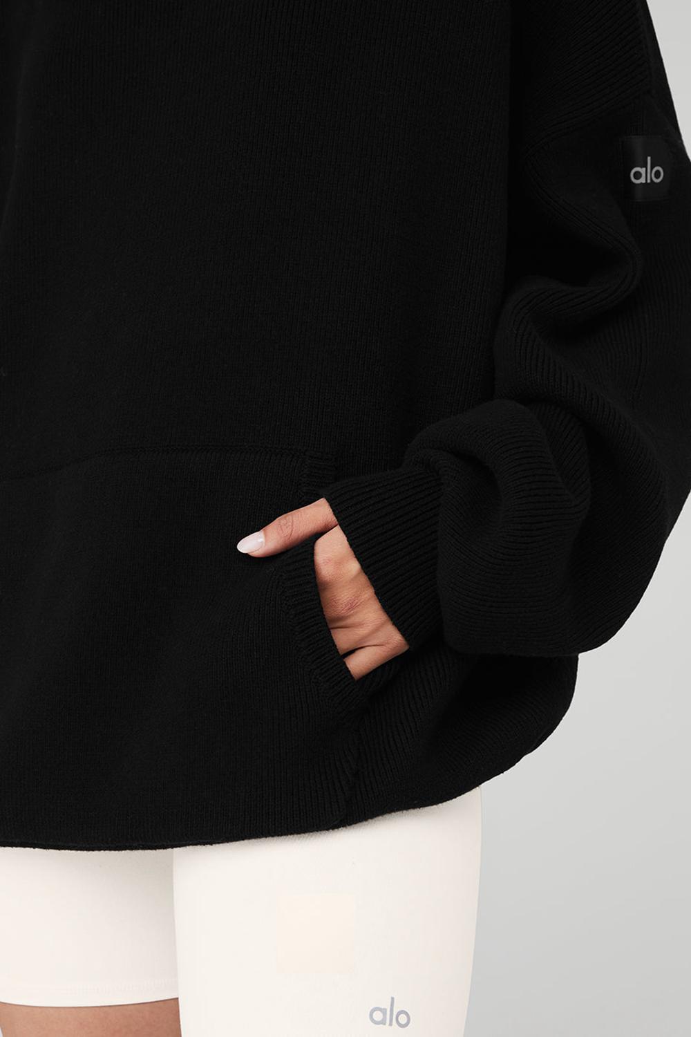 Suéteres Alo Yoga Scholar Hooded Mujer Negros | Mexico  PGR-301625