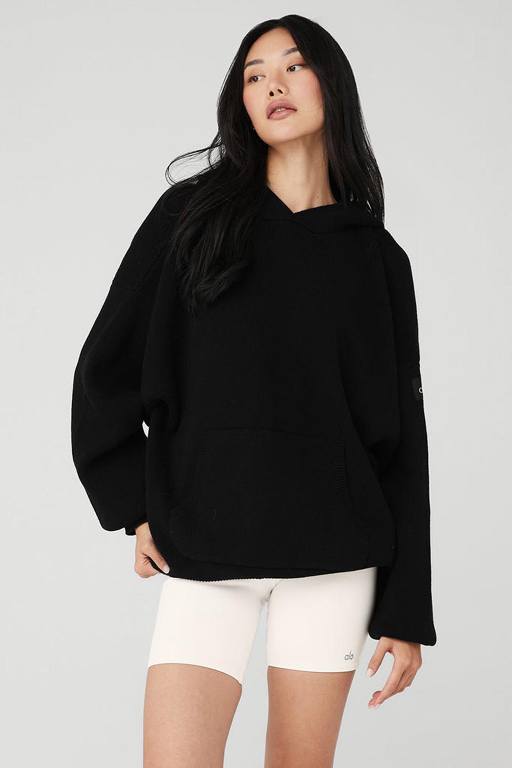 Suéteres Alo Yoga Scholar Hooded Mujer Negros | Mexico  PGR-301625