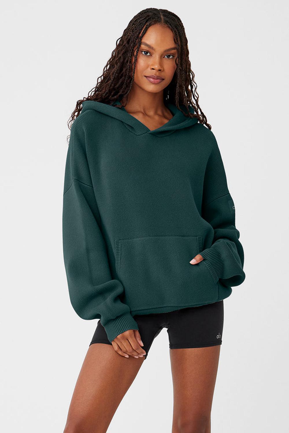 Suéteres Alo Yoga Scholar Hooded Mujer Verdes | Mexico  SAD-160235