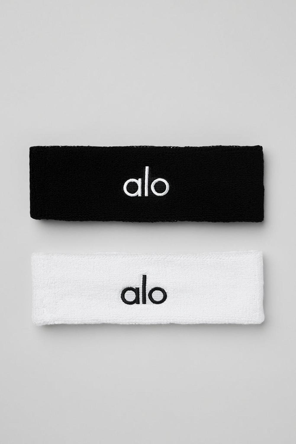 Sweatbands Alo Yoga Glow (2-Pack) Hombre Negros Blancos | Mexico  ZSH-073619