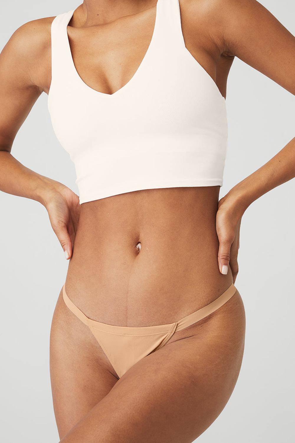 Tanga Alo Yoga Airbrush Invisible String Mujer Champagne | Mexico  XNY-576382
